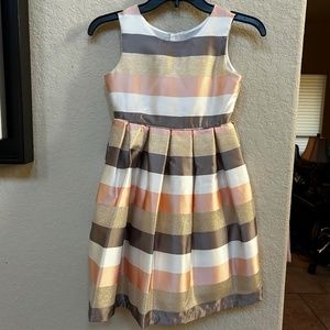 Jayne Copeland Girls Little Multi-Stripe-Box Pleated Skirt Dress. Size 7